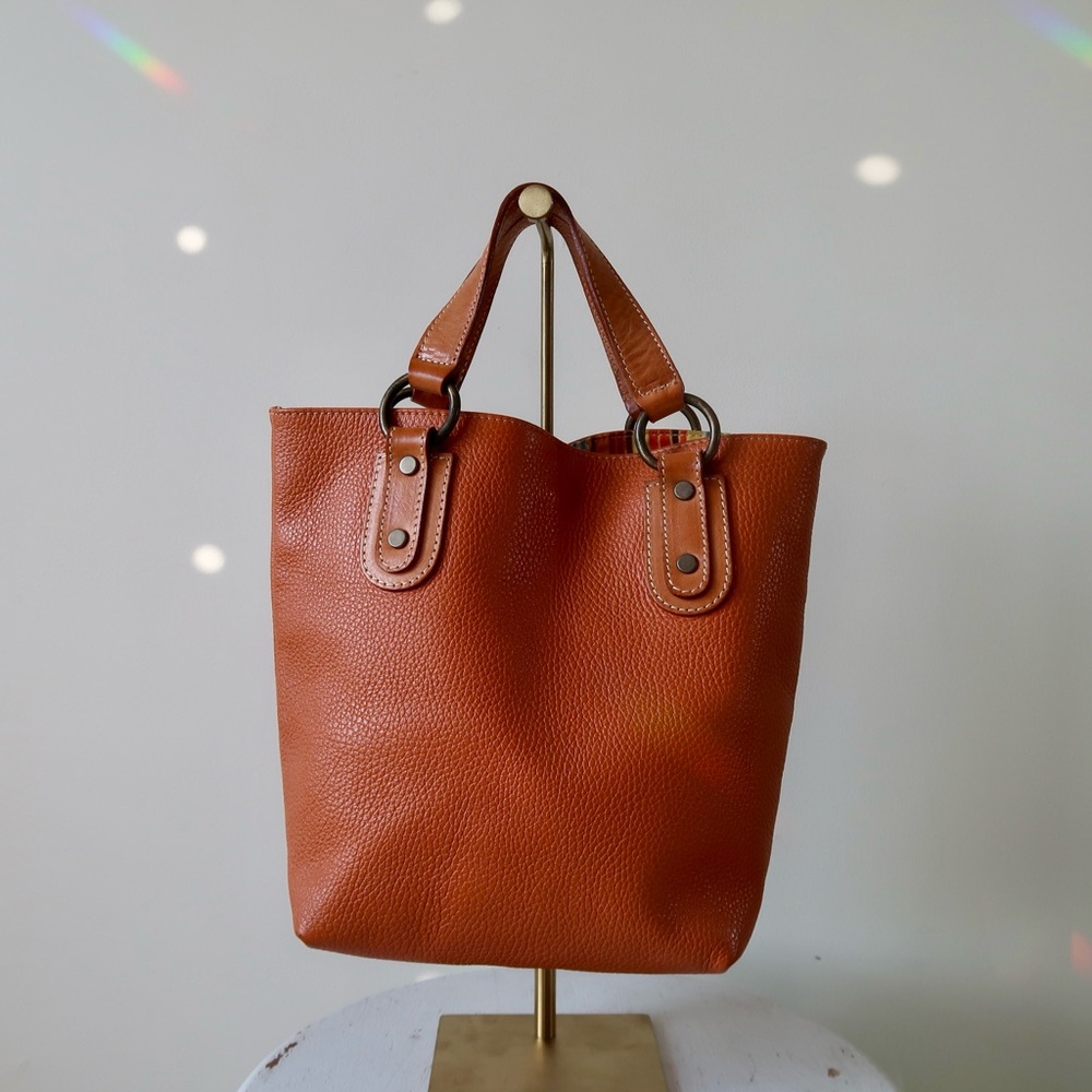 Vintage caramel leather mini bag